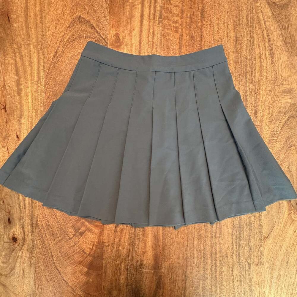 Sunday Best Skirt Womens 4 Gray Pleated Twill Mini Skater School Uniform Tennis